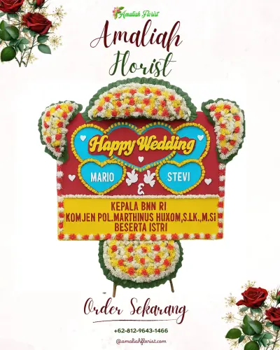 Karangan Papan Bunga Pernikahan di Citepus